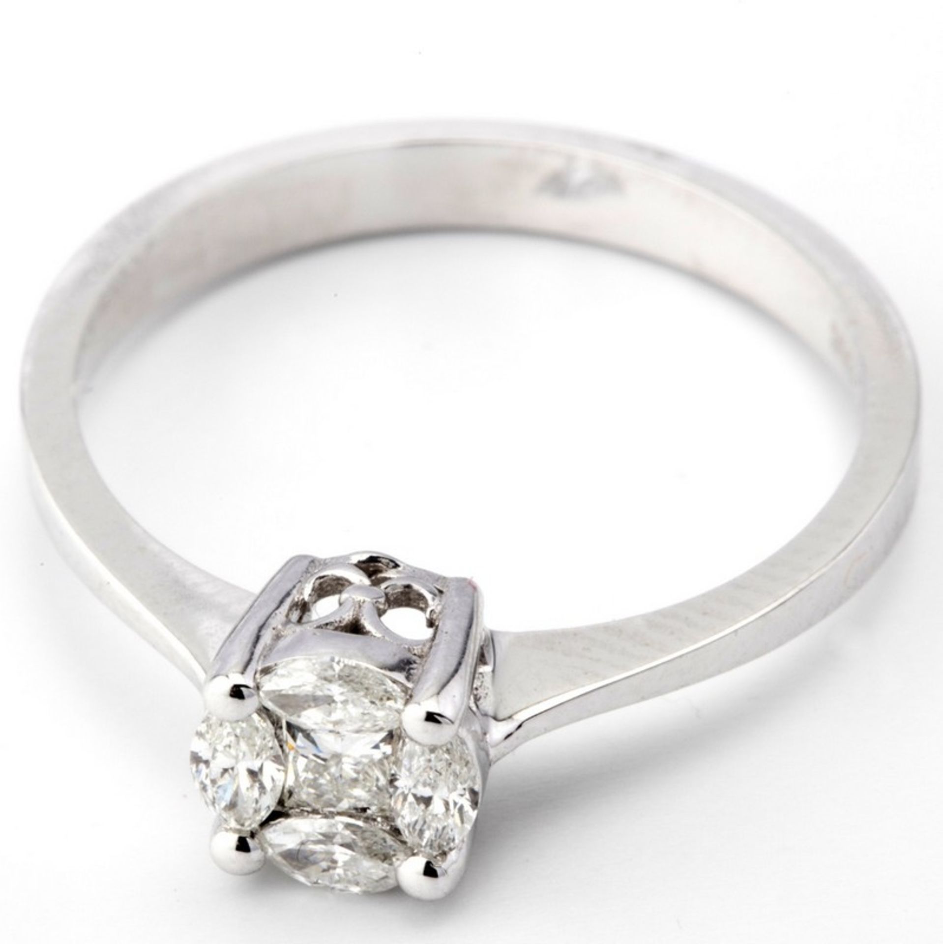 Certificated 14K White Gold Diamond Ring - Image 3 of 7