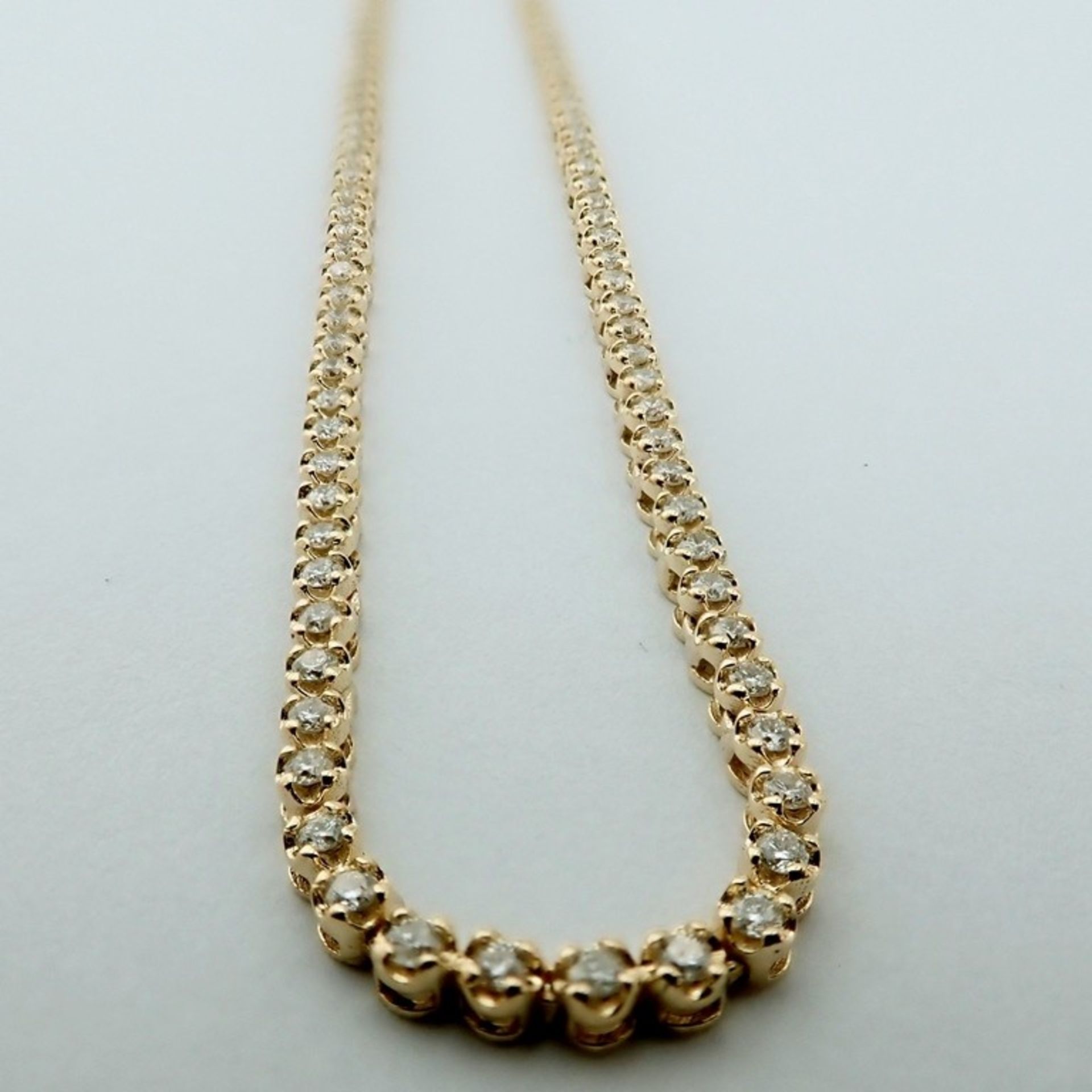 Certificated 14K Yellow Gold Diamond Necklace - Image 2 of 5