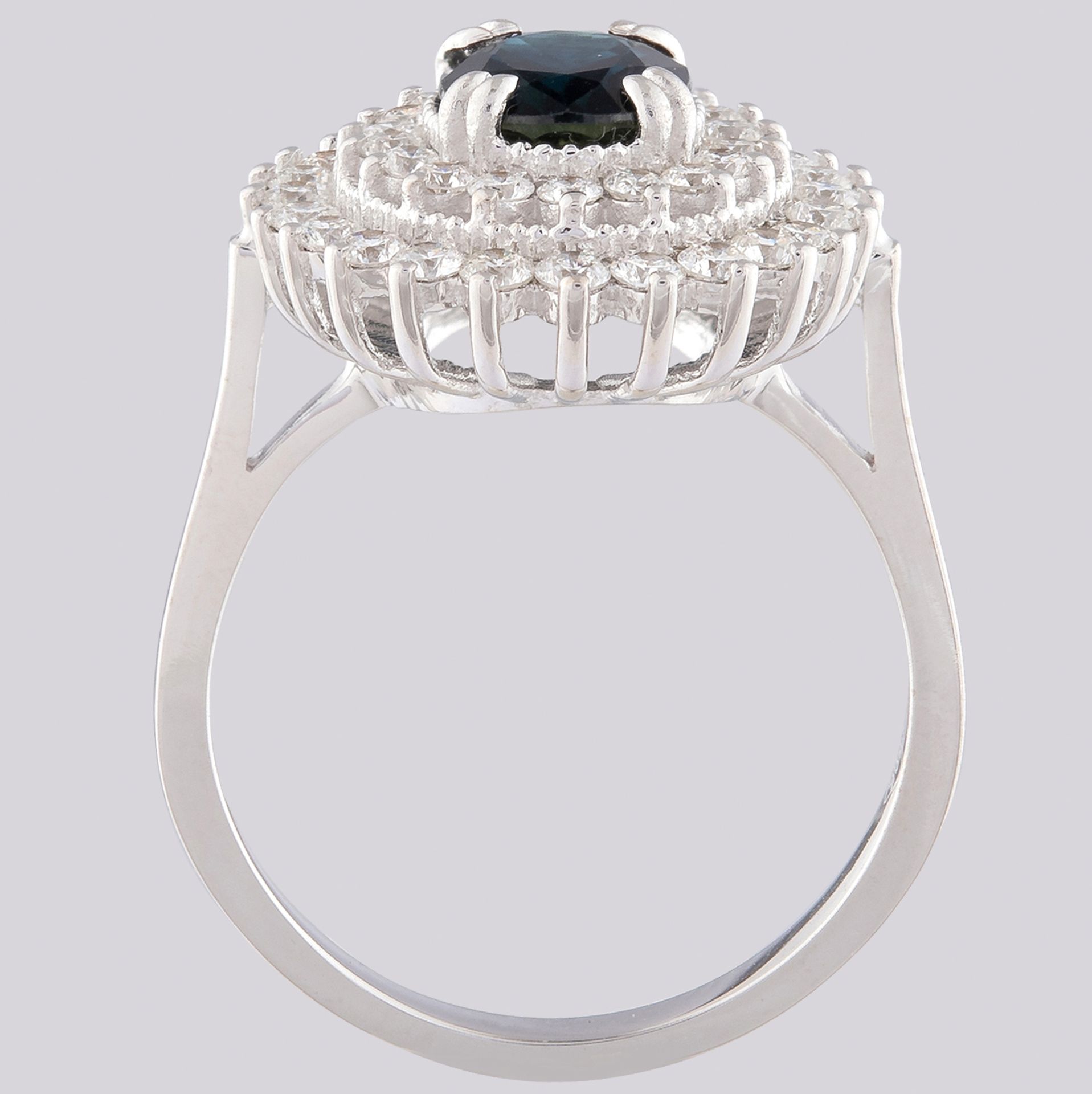 Certificated 14K White Gold Diamond & Sapphire Ring - Image 4 of 4