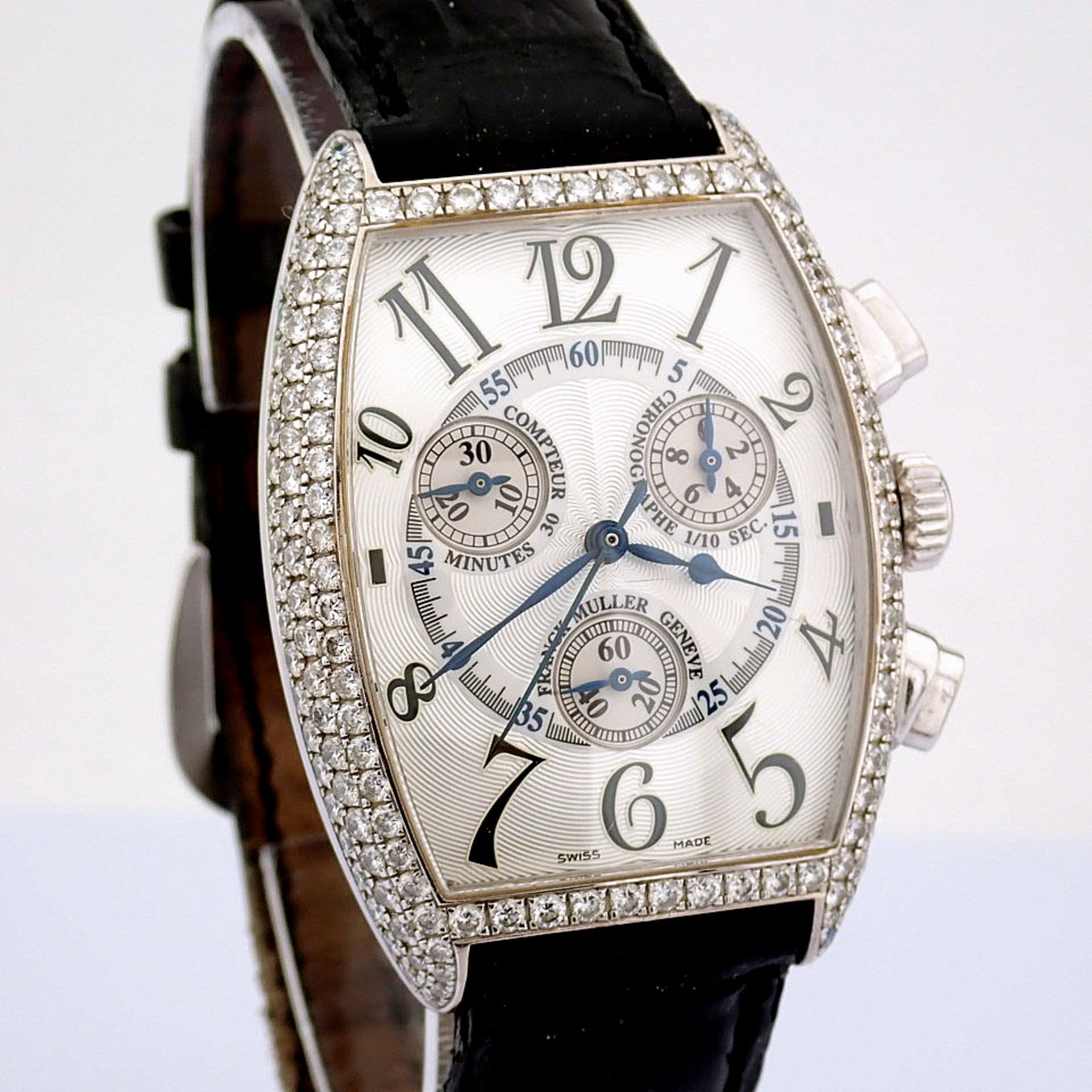 Franck Muller / Curvex Chronograph 18K Gold Factory Set Diamond - Unisex White gold Wrist Watch - Image 10 of 17