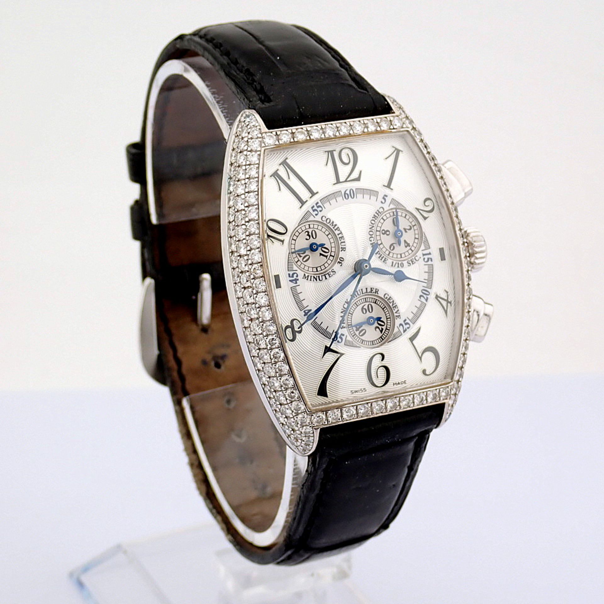 Franck Muller / Curvex Chronograph 18K Gold Factory Set Diamond - Unisex White gold Wrist Watch - Image 12 of 17