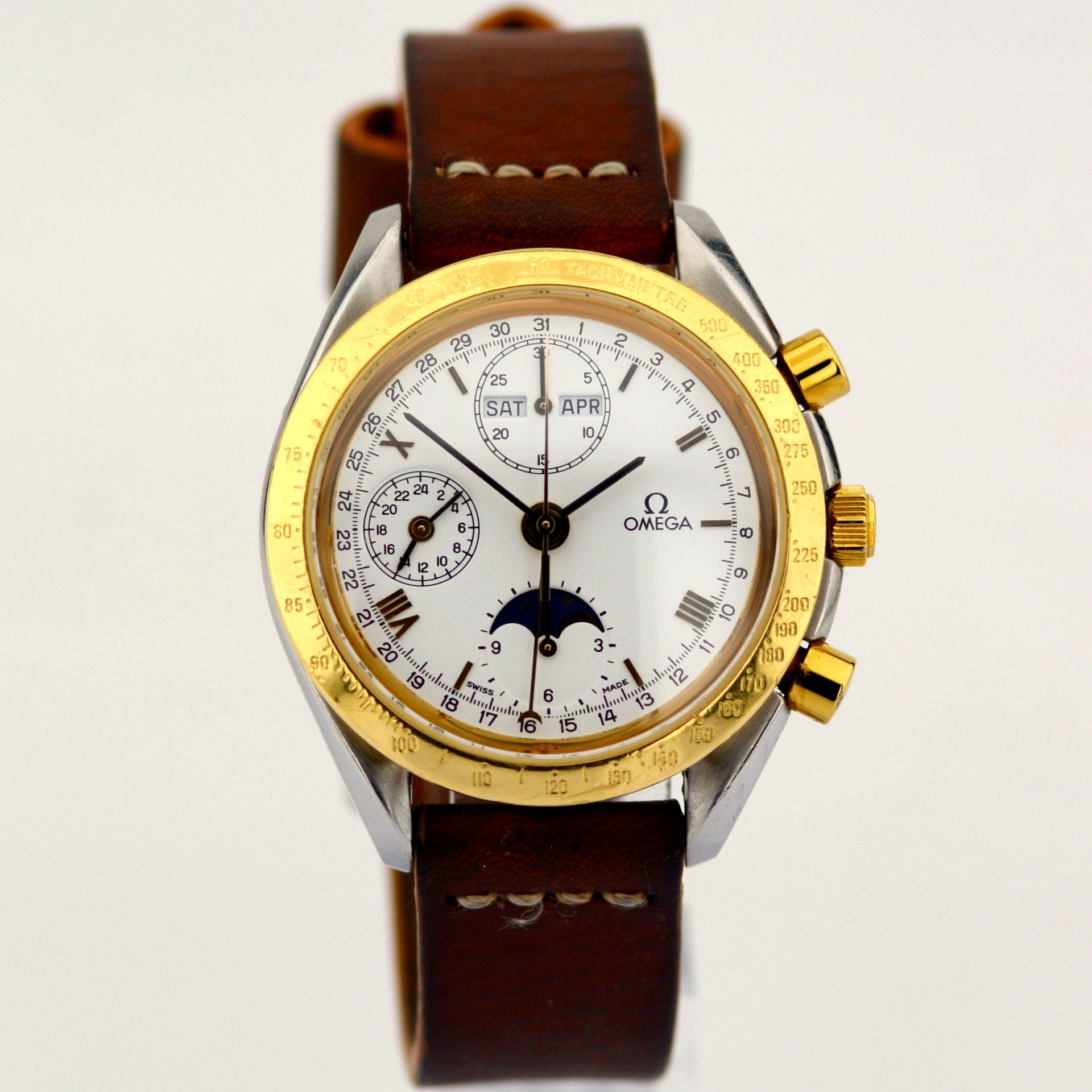 Omega / Speedmaster Triple Calendar Moonphase Chronograph - Gentlmen's Steel Wrist Watch - Image 7 of 9