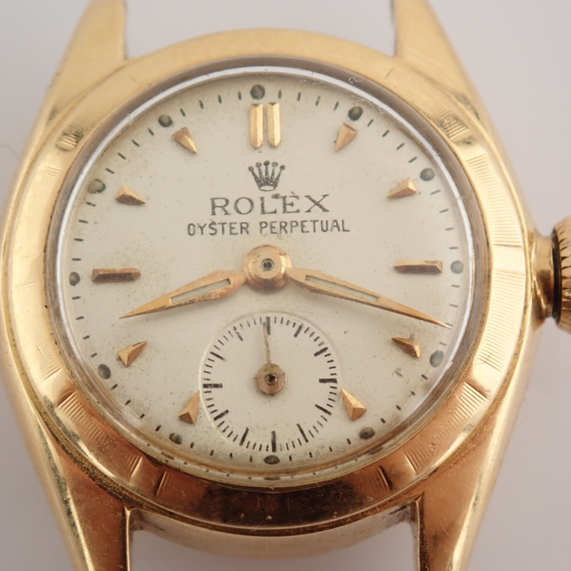 Rolex / Rare Oyster Perpetual - Lady's Pink gold Wrist Watch - Image 15 of 17