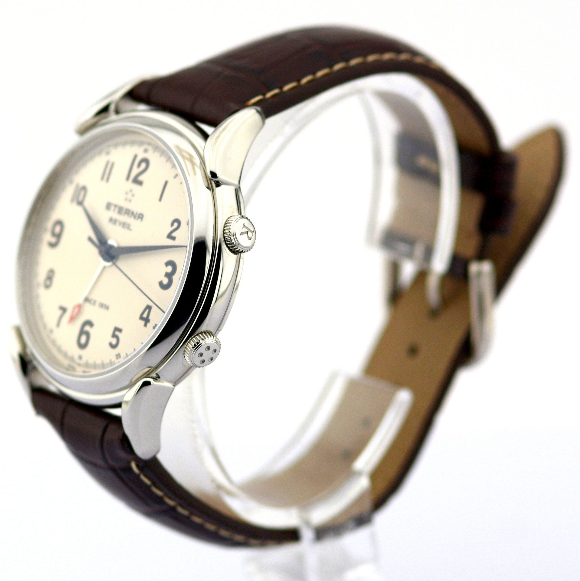Eterna / Reveil Alarm - Brown Strap - Gentlmen's Steel Wrist Watch - Image 3 of 7