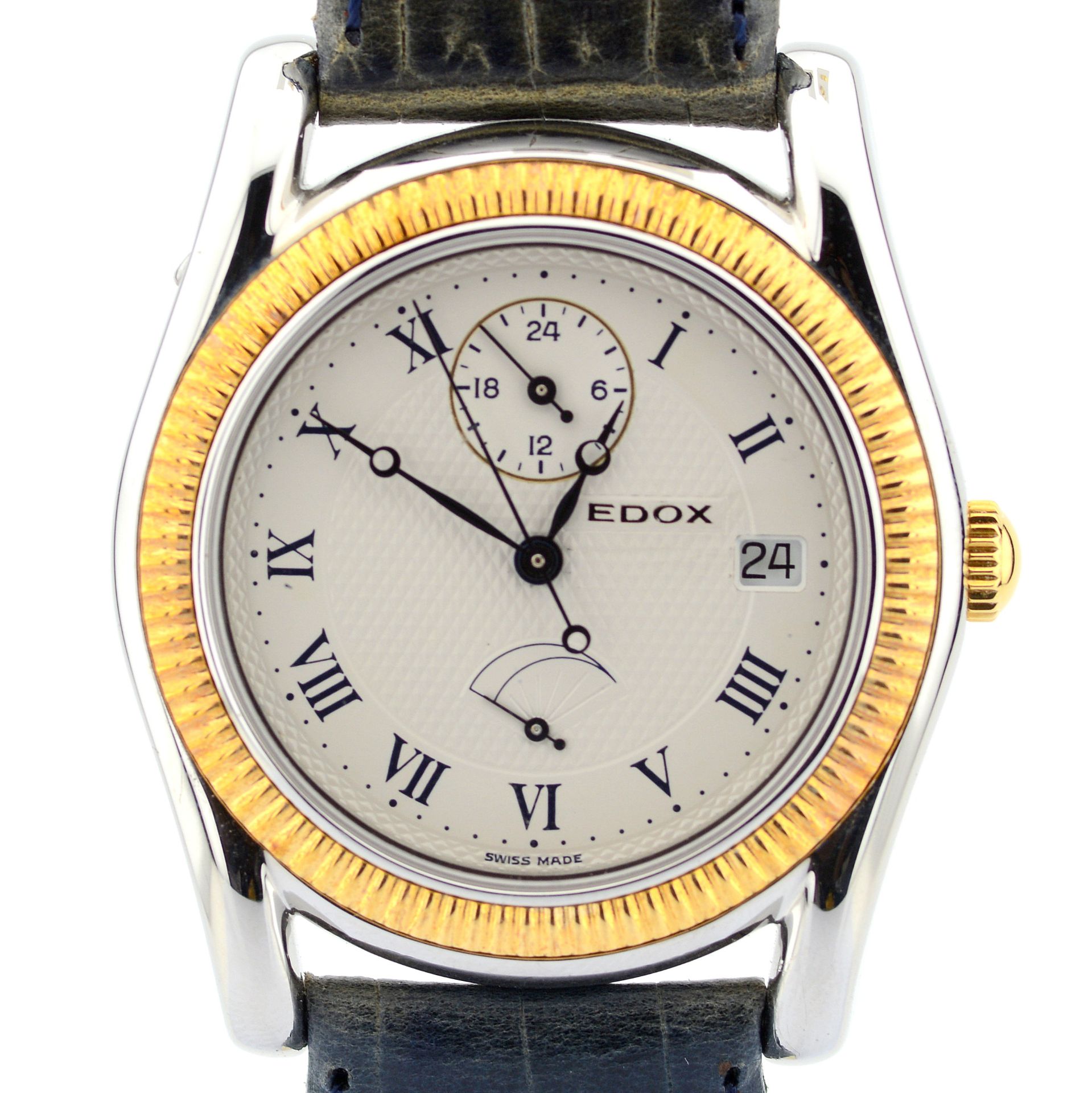 Edox / Reserve Automatic Date - Gentlmen's Gold/Steel Wrist Watch