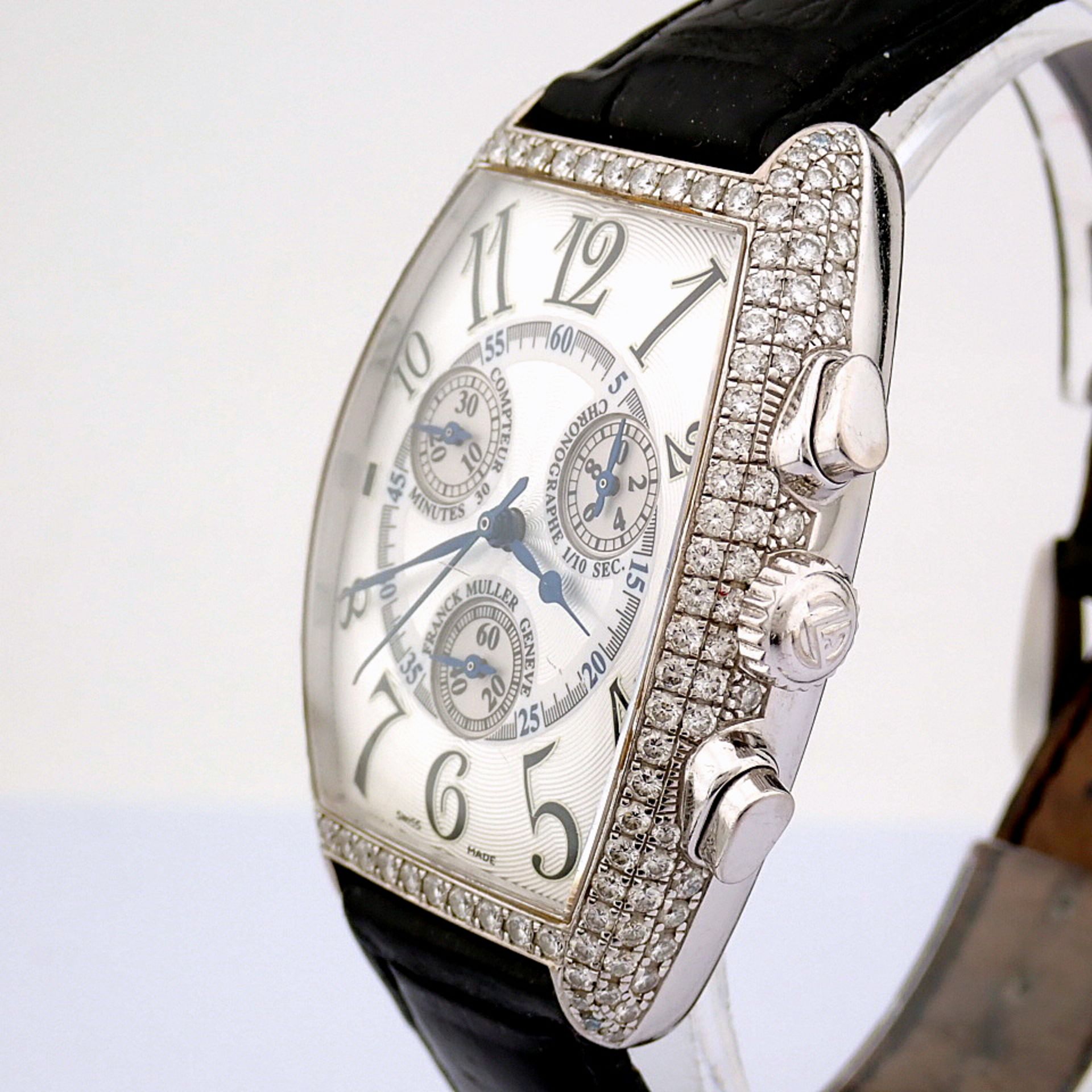 Franck Muller / Curvex Chronograph 18K Gold Factory Set Diamond - Unisex White gold Wrist Watch - Image 14 of 17