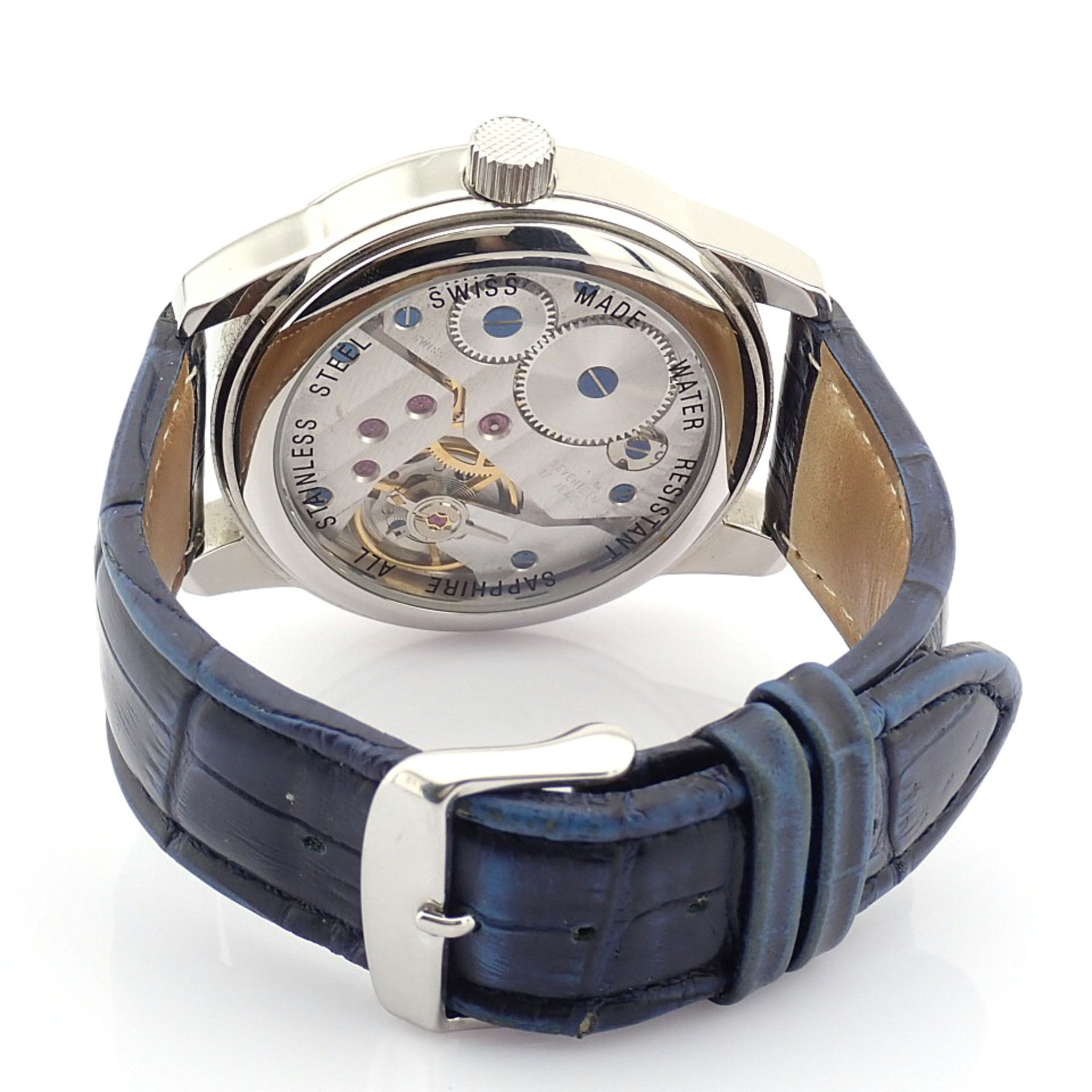Claude Meylan / Vallee De Joux Moonphase - Gentlmen's Steel Wrist Watch - Image 4 of 11