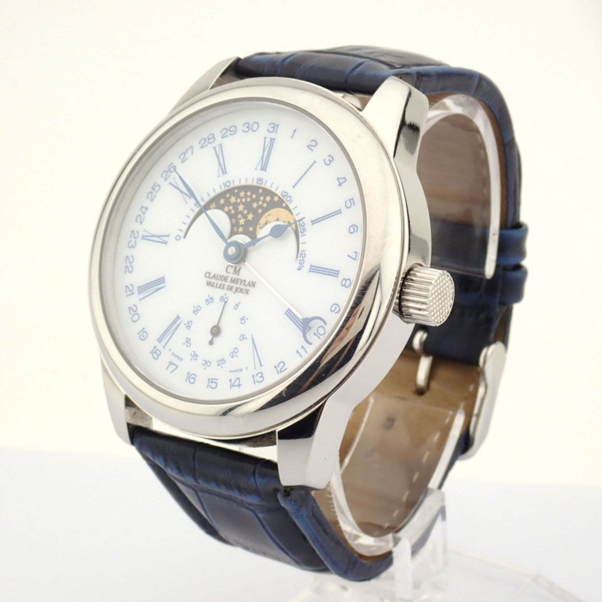 Claude Meylan / Vallee De Joux Moonphase - Gentlmen's Steel Wrist Watch - Image 2 of 11