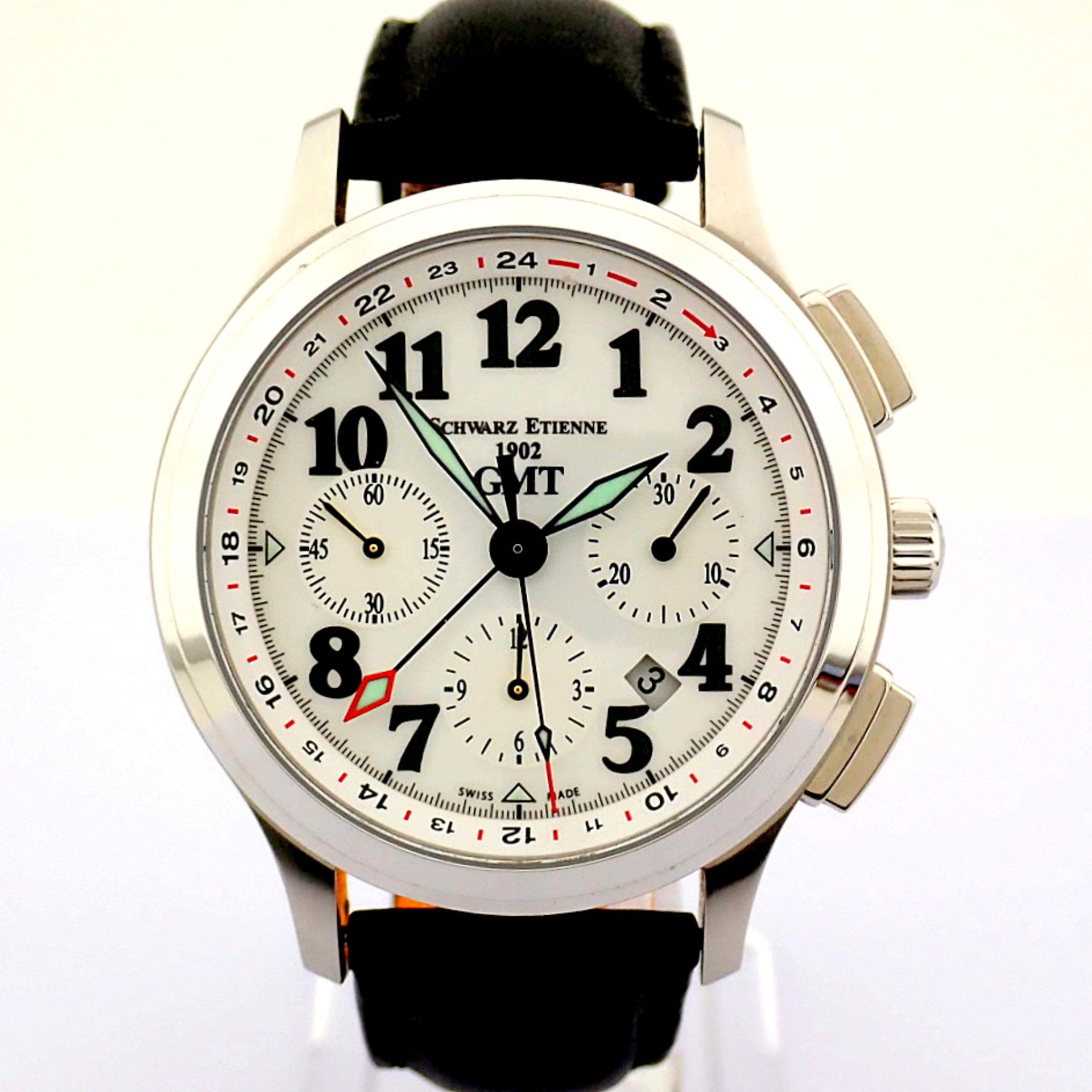 Schwarz Etienne / 1902 GMT Chronograph - Gentlmen's Steel Wrist Watch - Image 8 of 12