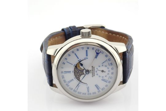 Claude Meylan / Vallee De Joux Moonphase - Gentlmen's Steel Wrist Watch - Image 5 of 11