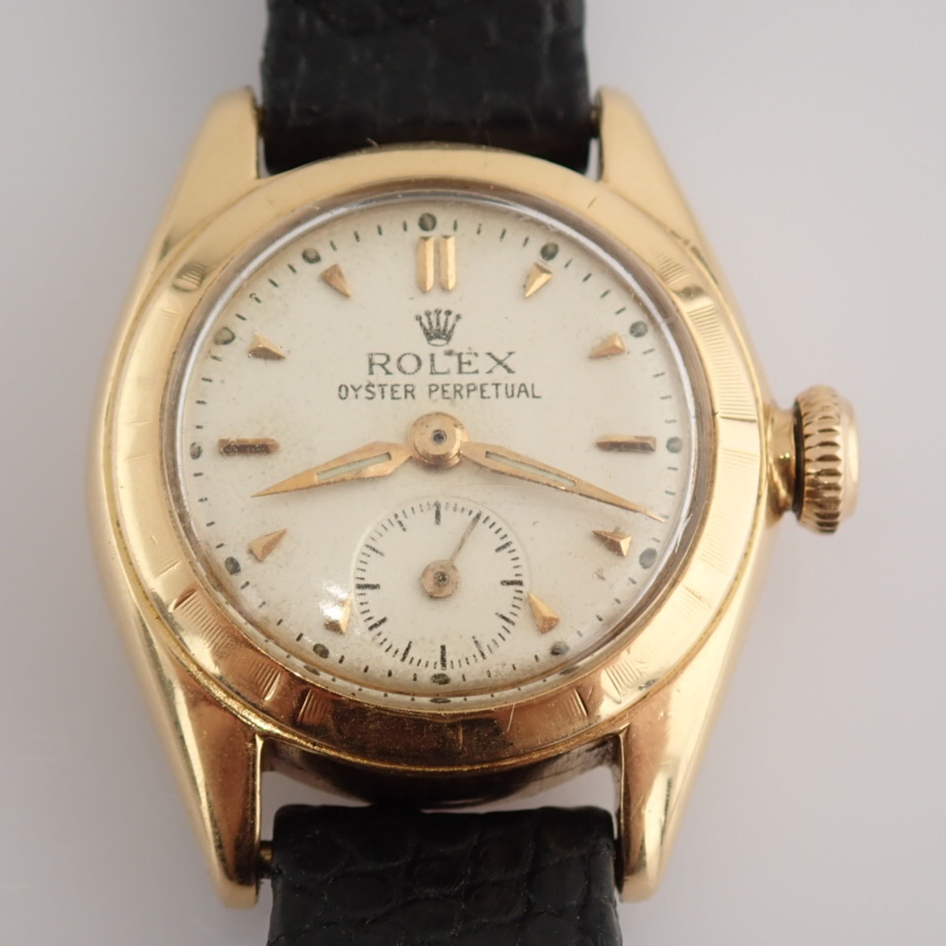 Rolex / Rare Oyster Perpetual - Lady's Pink gold Wrist Watch - Image 5 of 17