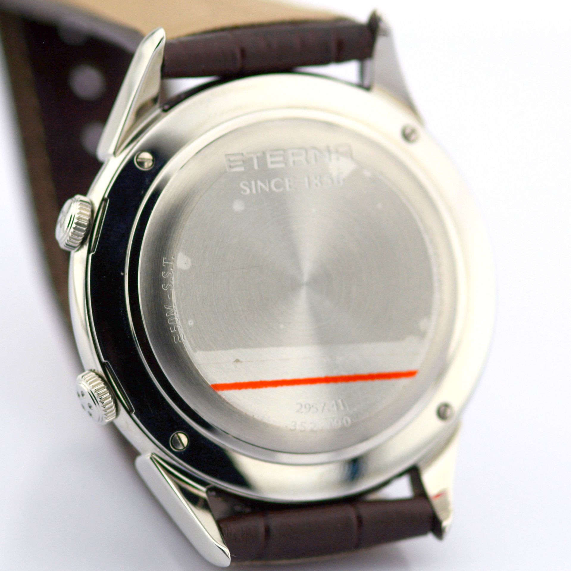 Eterna / Reveil Alarm - Brown Strap - Gentlmen's Steel Wrist Watch - Image 7 of 7