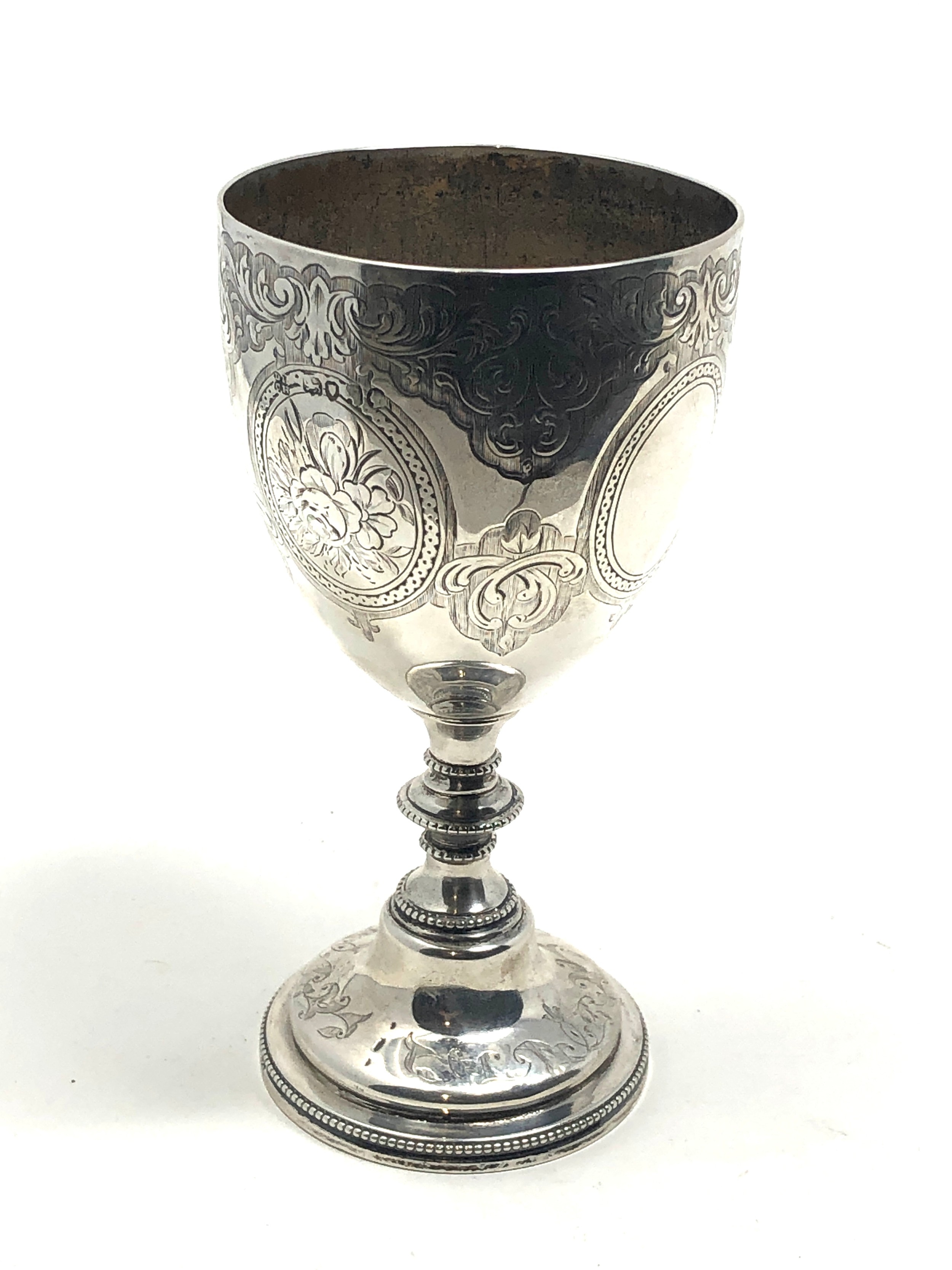 Victorian silver goblet London silver hallmarks measures approx 15cm tall