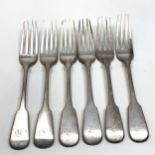 6 antique scottish silver table forks 450g
