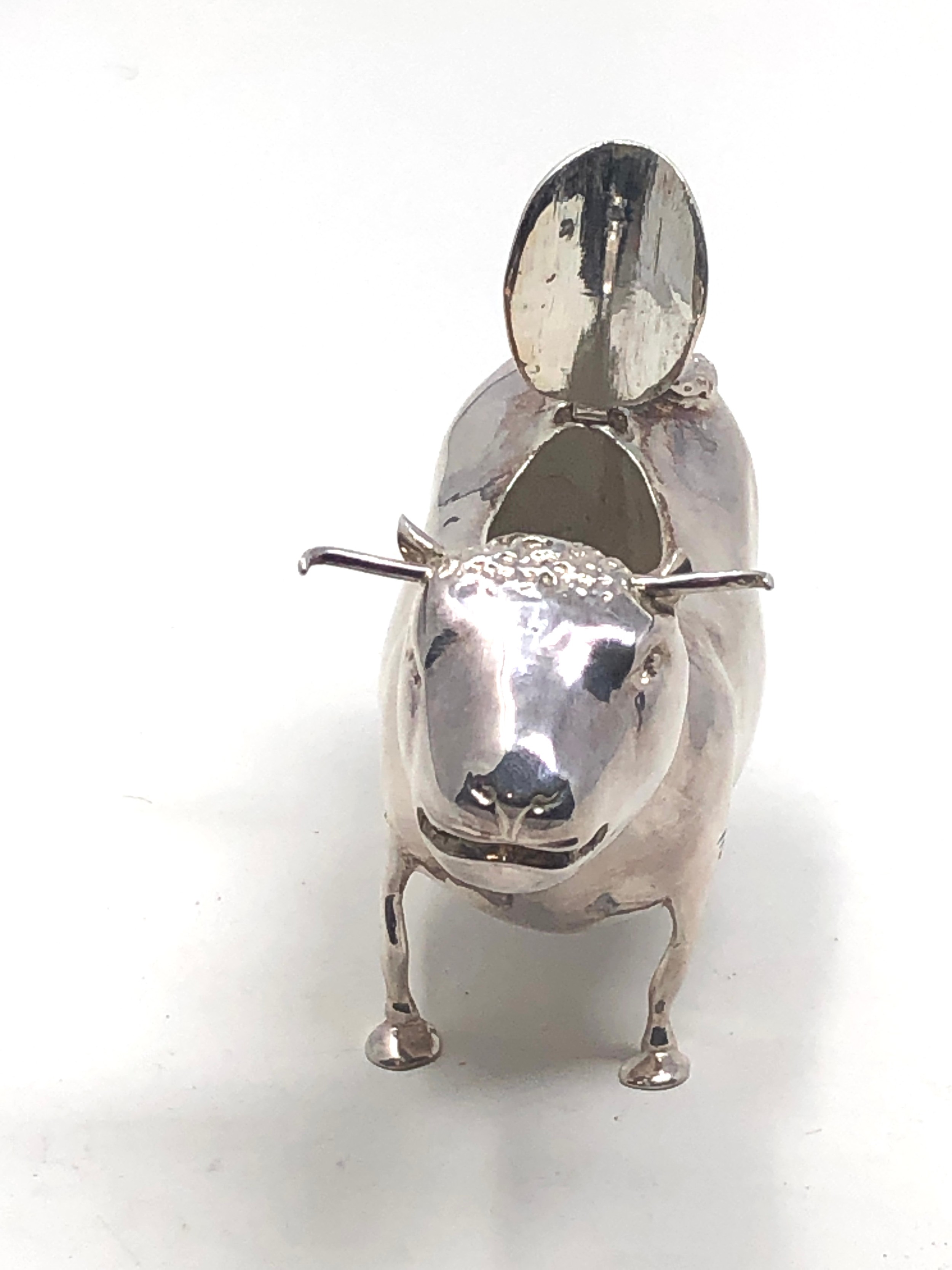Antique continental silver cow creamer measures approx 13.5cm wide height 9cm - Image 6 of 6
