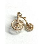 9ct gold penny farthing charm weight 2.6g