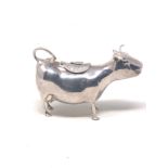 Antique continental silver cow creamer measures approx 13.5cm wide height 9cm