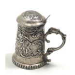 Antique miniature continental silver tankard