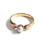 Antique 18ct gold pearl ring weight 3.8g