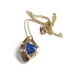 9ct gold opal doublet pendant necklace weight 3.1g