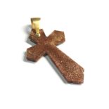Victorian large 18ct gold gold stone cross