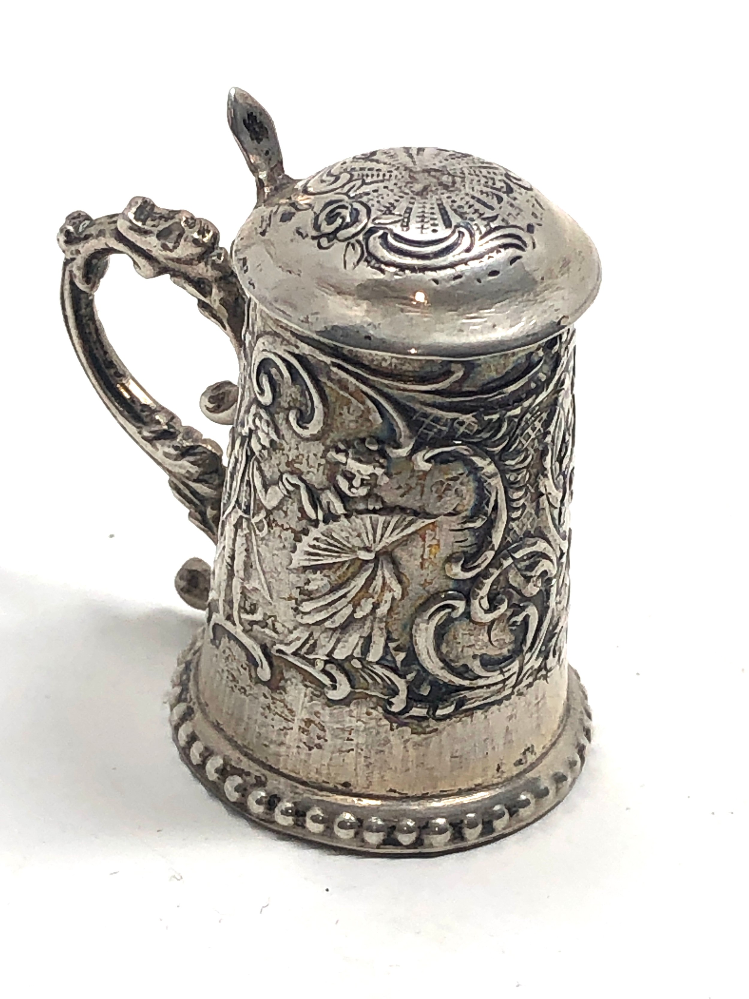 Antique miniature continental silver tankard - Image 3 of 5