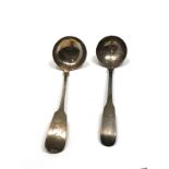 2 antique scottish silver sauce ladles 61g