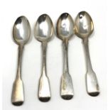 4 antique irish silver tea spoons weight 102g