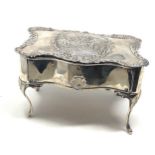 magnificent Edwardian Sterling Silver large Fine Jewellery chest on four curved feet with single