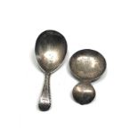 2 antique silver tea caddy spoons