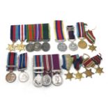 Selection of military miniature medals