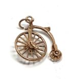 9ct gold penny farthing charm weight 2g