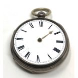 Antique silver verge fusee open faced pocket watch missing glass and hand