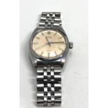 Vintage gents Rolex oyster precision wristwatch stainless steel case and strap winder screws up type