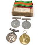 ww1 & ww2 medal group ww1 pair named 266220 pte c.w.keeves oxf & bucks l.i boxed ww2 medals named on