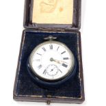 Boxed open face silver pocket watch