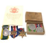 Boxed ww2 medals & territorial medal to 7358614 cpl h.murray r.e.m.e