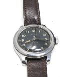 WW2 Cyma dirty dozen military issue wrist watch large winding crown the watch is ticking but no