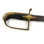 Brass hilted continental sword with leather grip multi fullered blade