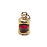 9ct gold ships lamp charm weight 1.6g