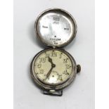 1920s antique silver trench style rolex wristwatch full hunter case wire lug requires repair