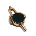 9ct gold antique bloodstone & carnelian swivel fob watch key