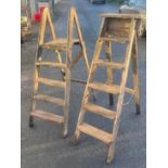 2 Sets of wooden step ladders