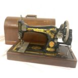 Cased Singer antique sewing machine