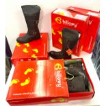 4 pairs of brand new boxed billowy Childrens boots, sizes, 12.5, 2, 3.5