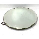 Frameless mirror measures approx 18" diameter