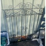 Black metal garden gate measures approx 39" tall 33" wide