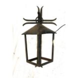 Outdoor wrought iron gothic wall hanging light