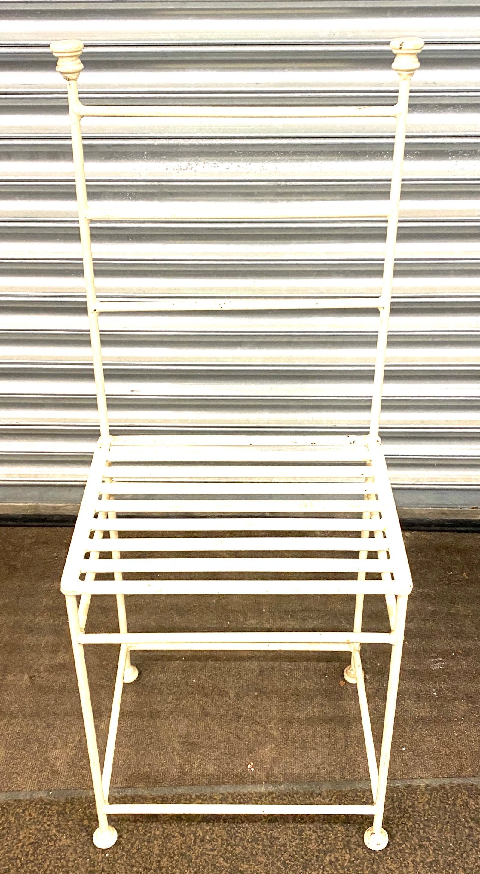 High back metal garden chair