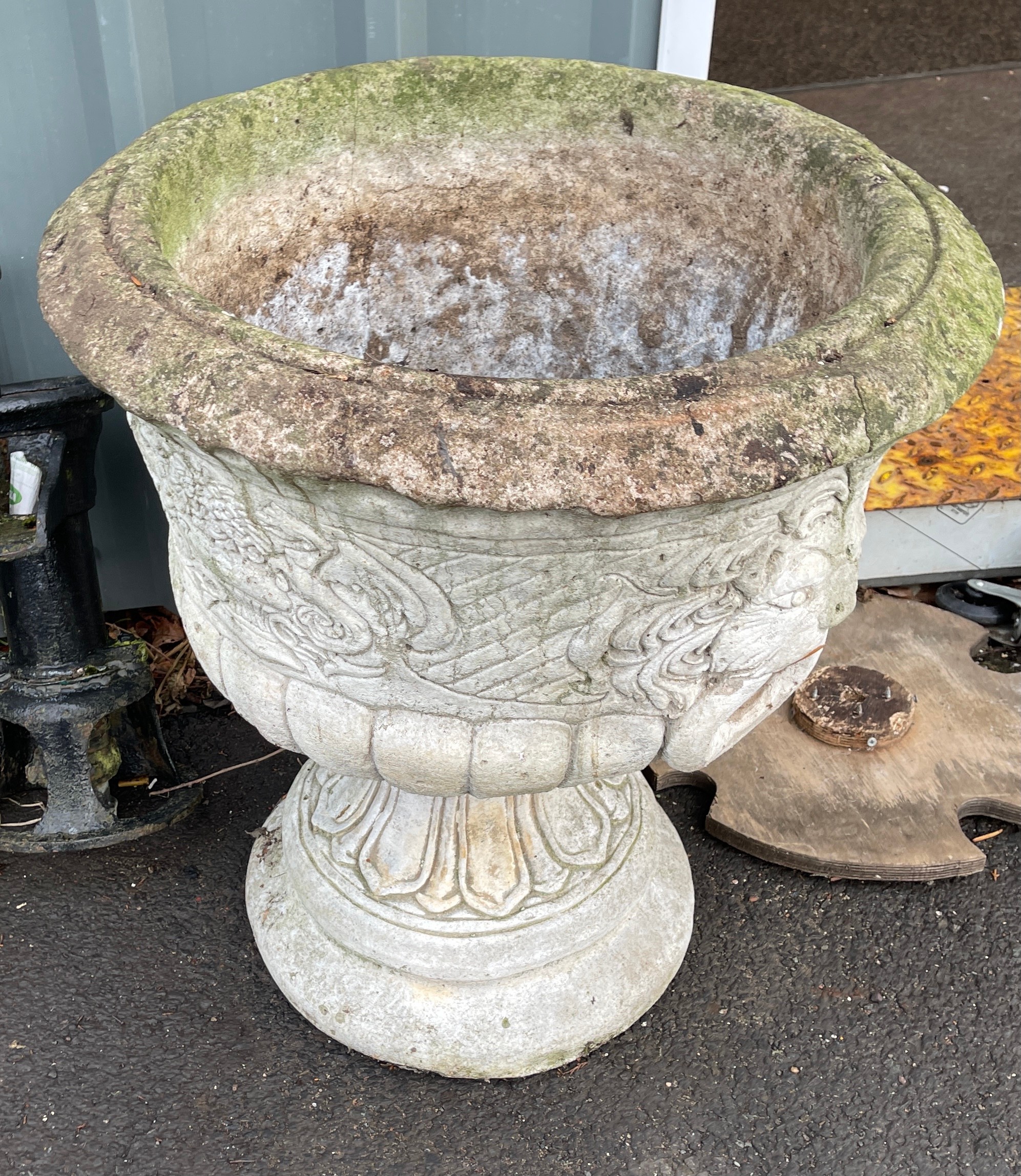 2 piece stone planter, height 25 inches, Diameter 22.5 inches